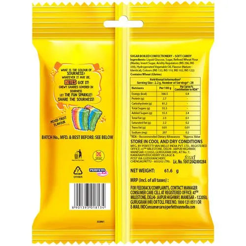 Chupa Chups Sour Bites, Mixed Fruit Flavour, Soft & Chewy Toffee