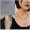 Classic Gold Herringbone Chain Necklace – Sleek, Chic & Unapologetically Bold