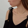 Classic Gold Herringbone Chain Necklace – Sleek, Chic & Unapologetically Bold
