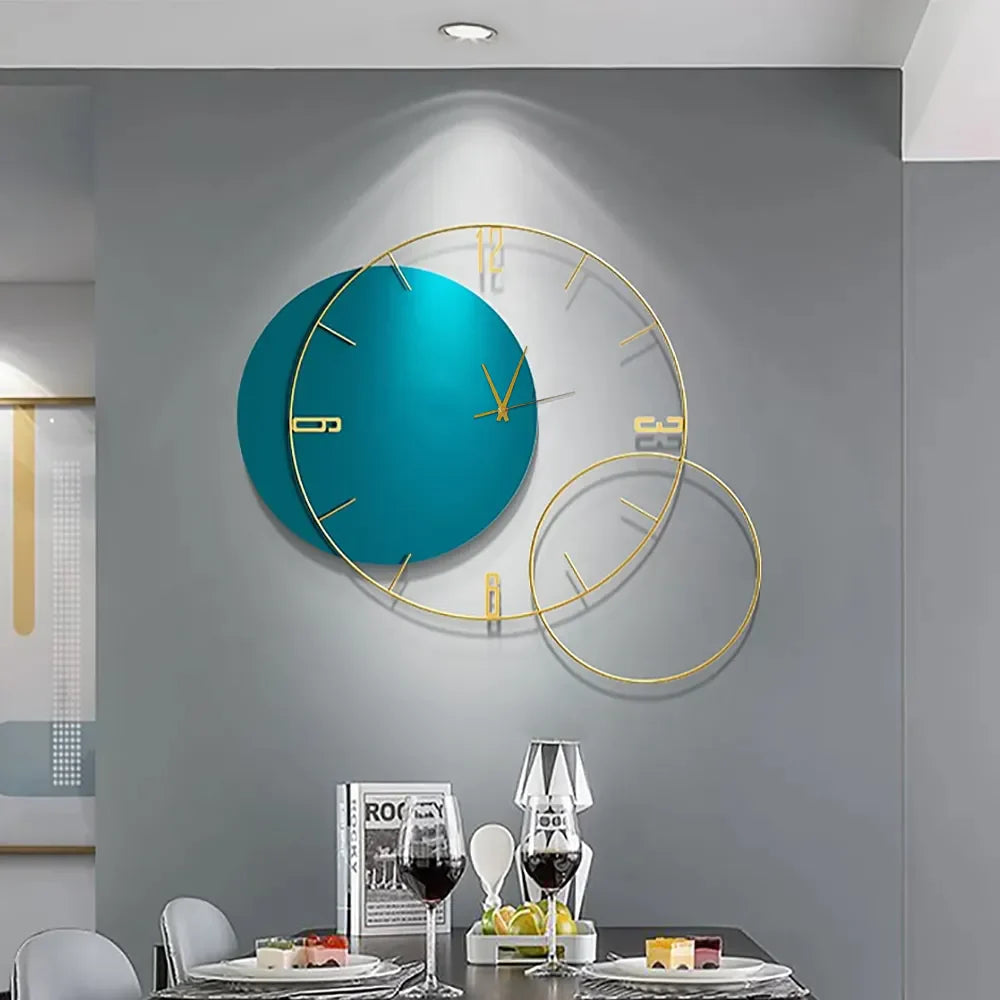 Creative Blue Metal Wall Clock – A Fusion of Elegance & Modern Aesthetic