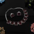 Diamond Choker Set with Ruby Colors – A Perfect Fusion of Timeless Elegance and Passionate Luxury