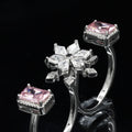 Double Finger Wear Silver Diamond Ring – A Bold Statement of Luxury and Modern Chic