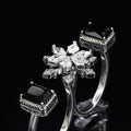 Double Finger Wear Silver Diamond Ring – A Bold Statement of Luxury and Modern Chic