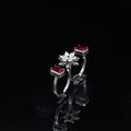 Double Finger Wear Silver Diamond Ring – A Bold Statement of Luxury and Modern Chic