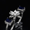 Double Finger Wear Silver Diamond Ring – A Bold Statement of Luxury and Modern Chic