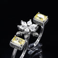 Double Finger Wear Silver Diamond Ring – A Bold Statement of Luxury and Modern Chic