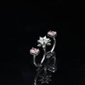 Double Finger Wear Silver Diamond Ring – A Bold Statement of Luxury and Modern Chic