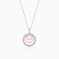 Dual Tone Luna Halo Pendant – Moonlit Grace in Pure 925 Silver