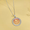 Dual Tone Luna Halo Pendant – Moonlit Grace in Pure 925 Silver