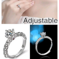 Elegant Solitaire Diamond Ring – 925 Sterling Silver with Floral Design