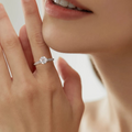 Elegant Solitaire Diamond Ring – 925 Sterling Silver with Floral Design