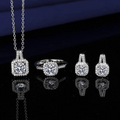 Elegant Solitaire Imitation Jewelry Set – Timeless Sparkle in a Complete Trio