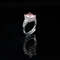 Emerald Cut Diamond Freesize Silvertone Ring – A Radiant Blend of Modern Sophistication and Timeless Charm