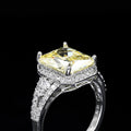 Emerald Cut Diamond Freesize Silvertone Ring – A Radiant Blend of Modern Sophistication and Timeless Charm