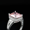 Emerald Cut Diamond Freesize Silvertone Ring – A Radiant Blend of Modern Sophistication and Timeless Charm