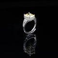 Emerald Cut Diamond Freesize Silvertone Ring – A Radiant Blend of Modern Sophistication and Timeless Charm