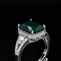 Emerald Cut Diamond Freesize Silvertone Ring – A Radiant Blend of Modern Sophistication and Timeless Charm
