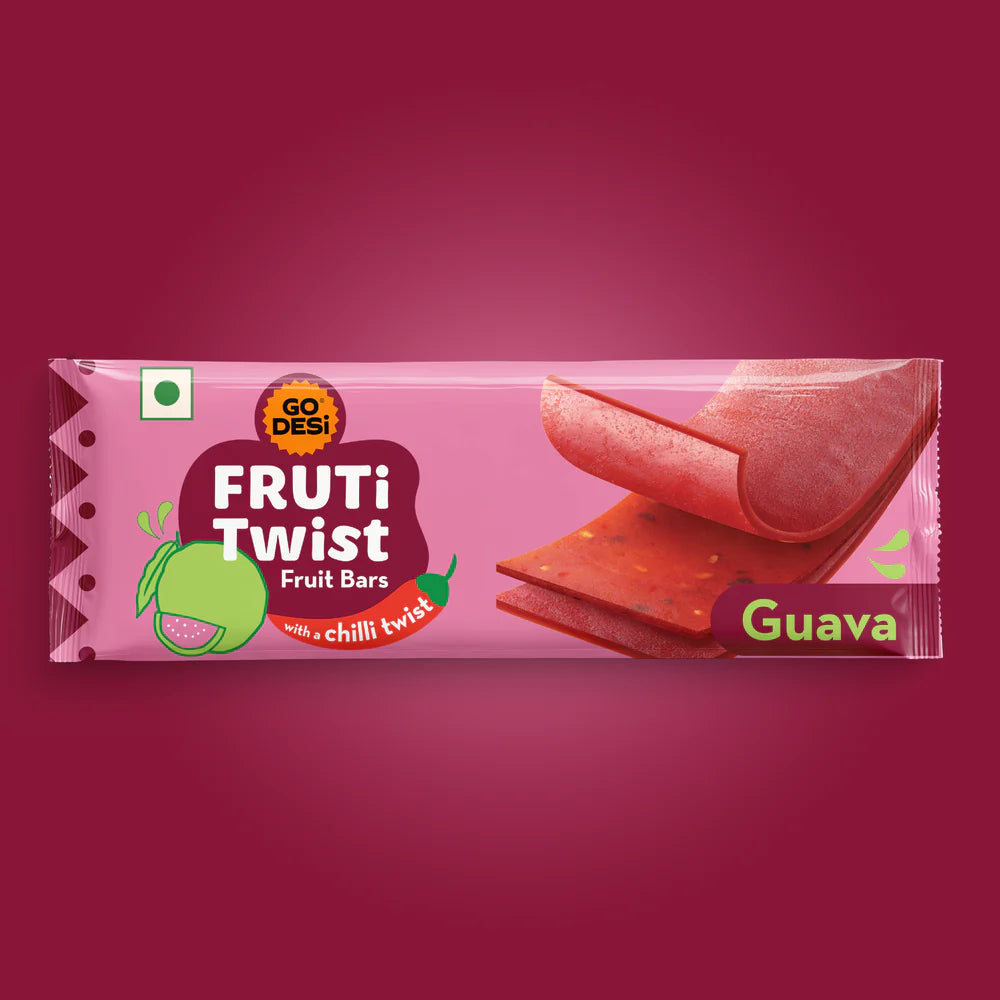 FRUTi Twist - Guava | Fruit Bars | Guava Papad - 10 Pcs