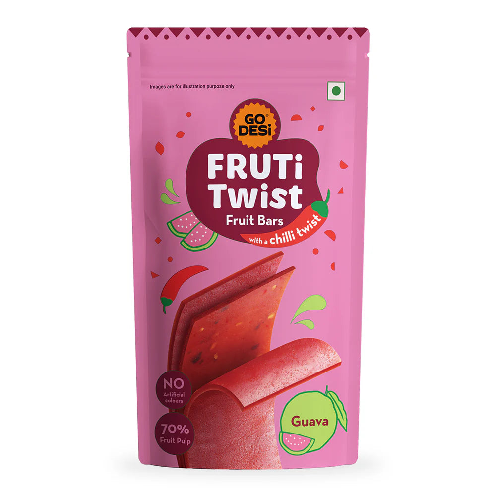 FRUTi Twist - Guava | Fruit Bars | Guava Papad - 10 Pcs