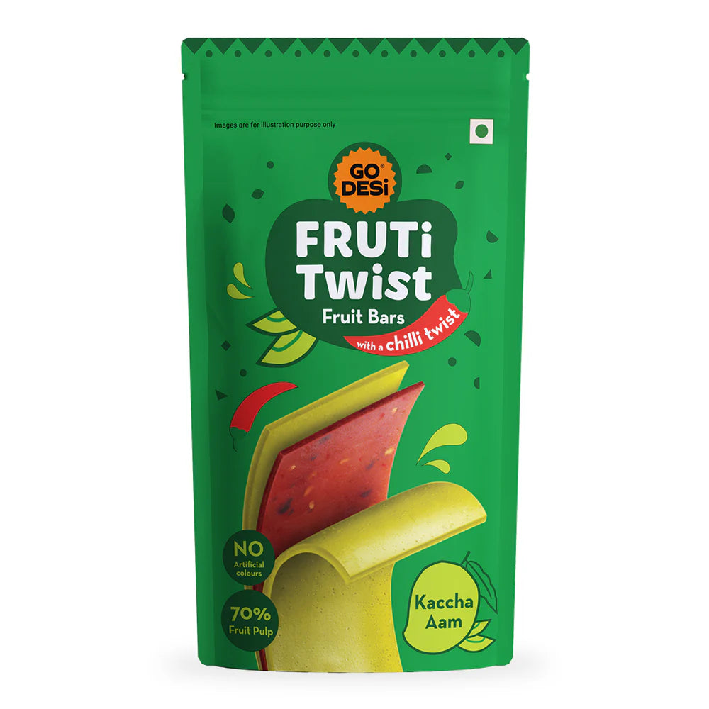 FRUTi Twist - Kaccha Aam | Fruit Bars  | Guava Papad - 10 Pcs