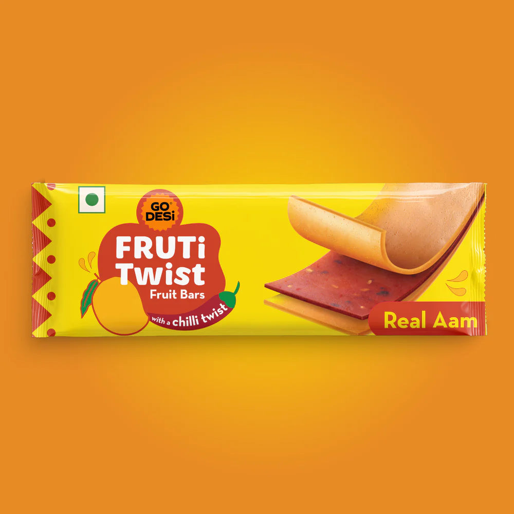 FRUTi Twist - Real Aam | Fruit Bars  | Guava Papad - 10 Pcs