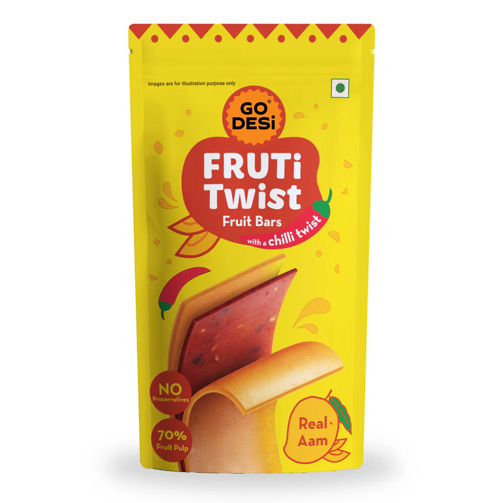 FRUTi Twist - Real Aam | Fruit Bars  | Guava Papad - 10 Pcs