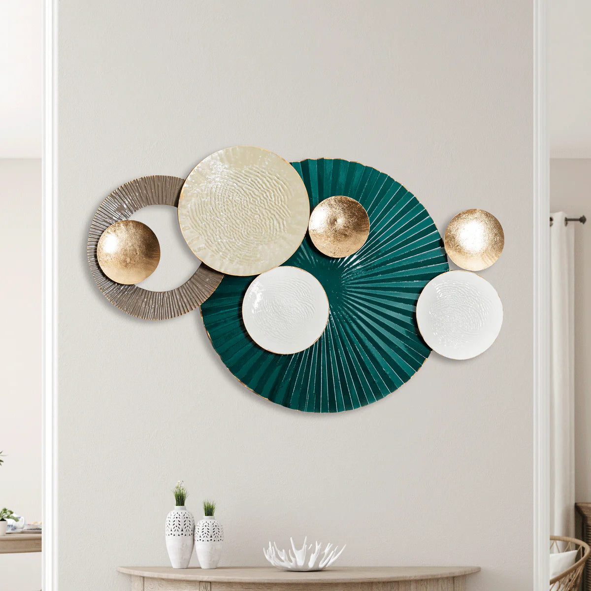 Forest Green Enormous Metal Wall Art – A Majestic Nature-Inspired Statement Piece