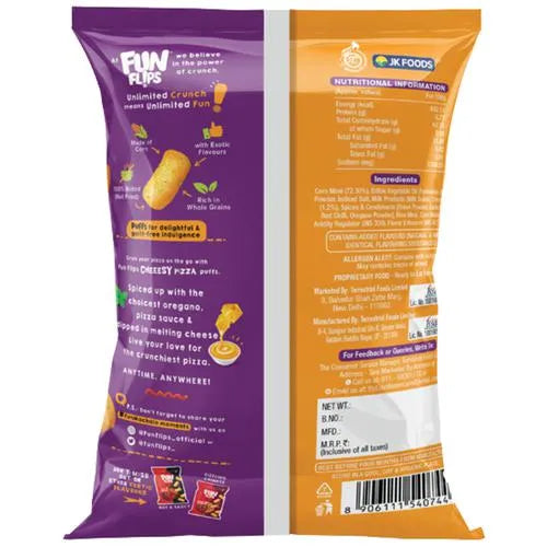 Fun Flips Puff Cheesy Pizza Flavour - Deliciously Crispy Snack