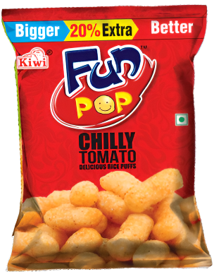 Fun Pop - Chilli Tomato Puffs | A Spicy & Tangy Crunch