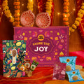 GO DESi Diwali Gift Box | Diwali Diya Set, Coconut Laddu, DESi POPz: Tangy Imli, Real Aam, Kaccha Aam, Meetha Paan | 12 Items