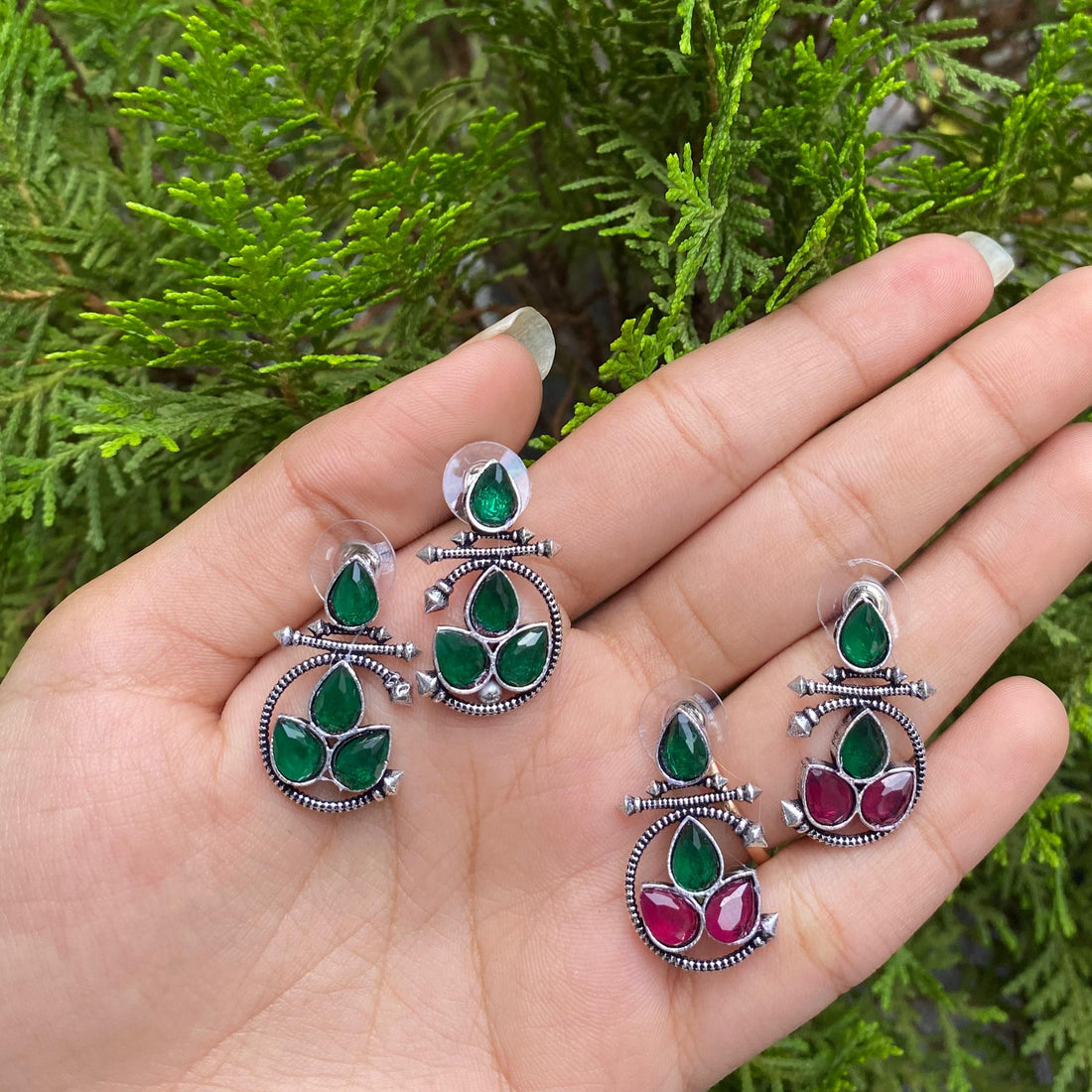 Gem Bloom Stud Earrings – Petals of Sparkle and Grace