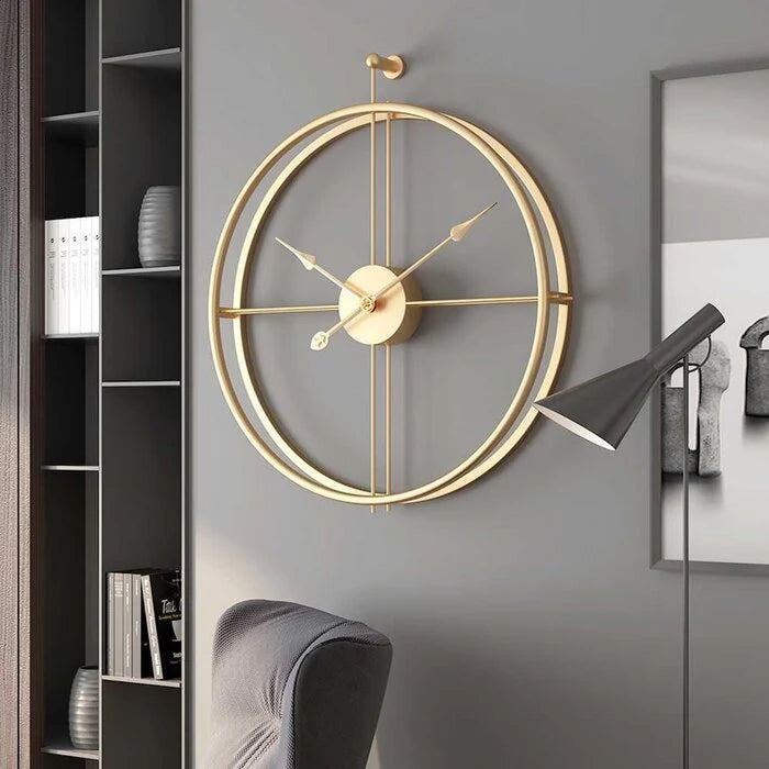Gold Round Wall Clock – Timeless Elegance with a Touch of Luxury