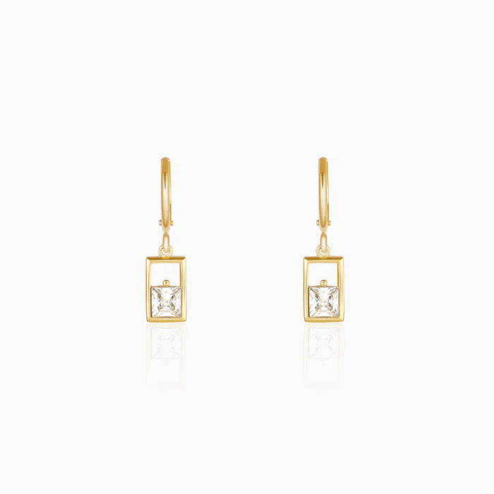 Golden Bask in Glory Hoop Danglers – Shine in Pure 925 Silver