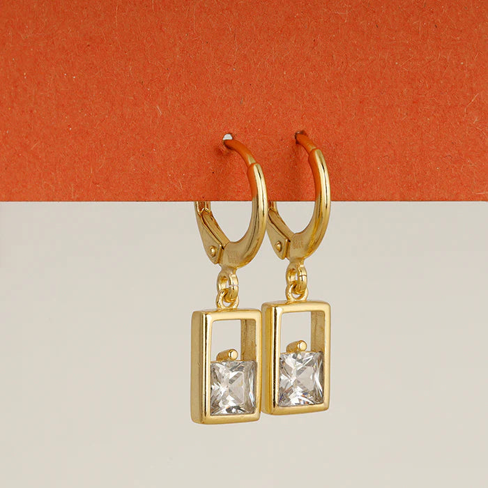 Golden Bask in Glory Hoop Danglers – Shine in Pure 925 Silver