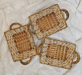 Golden Colour Rectangle Multipurpose Plastic Cane Look Basket – Elegant Gift Hamper & Decor Solution