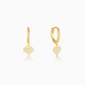 Golden Hanging Heart Hoop Earrings – Romantic Glow in Pure 925 Silver