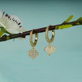 Golden Hanging Heart Hoop Earrings – Romantic Glow in Pure 925 Silver