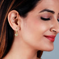 Golden Hanging Heart Hoop Earrings – Romantic Glow in Pure 925 Silver