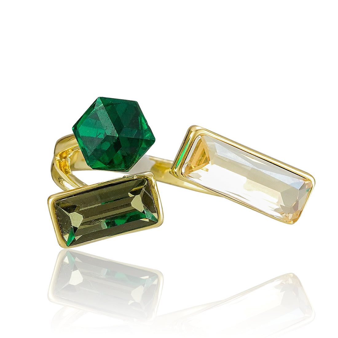 Goldpolished High-Quality Western Freesize Ring – Radiate Glamour with Timeless Elegance