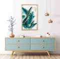 Green and Golden Frame Metal Wall Art – A Fusion of Elegance and Vibrancy