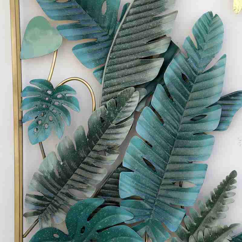 Green and Golden Frame Metal Wall Art – A Fusion of Elegance and Vibrancy