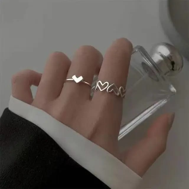 Heartfelt Duo Ring Set – Double the Charm, Every Single Day