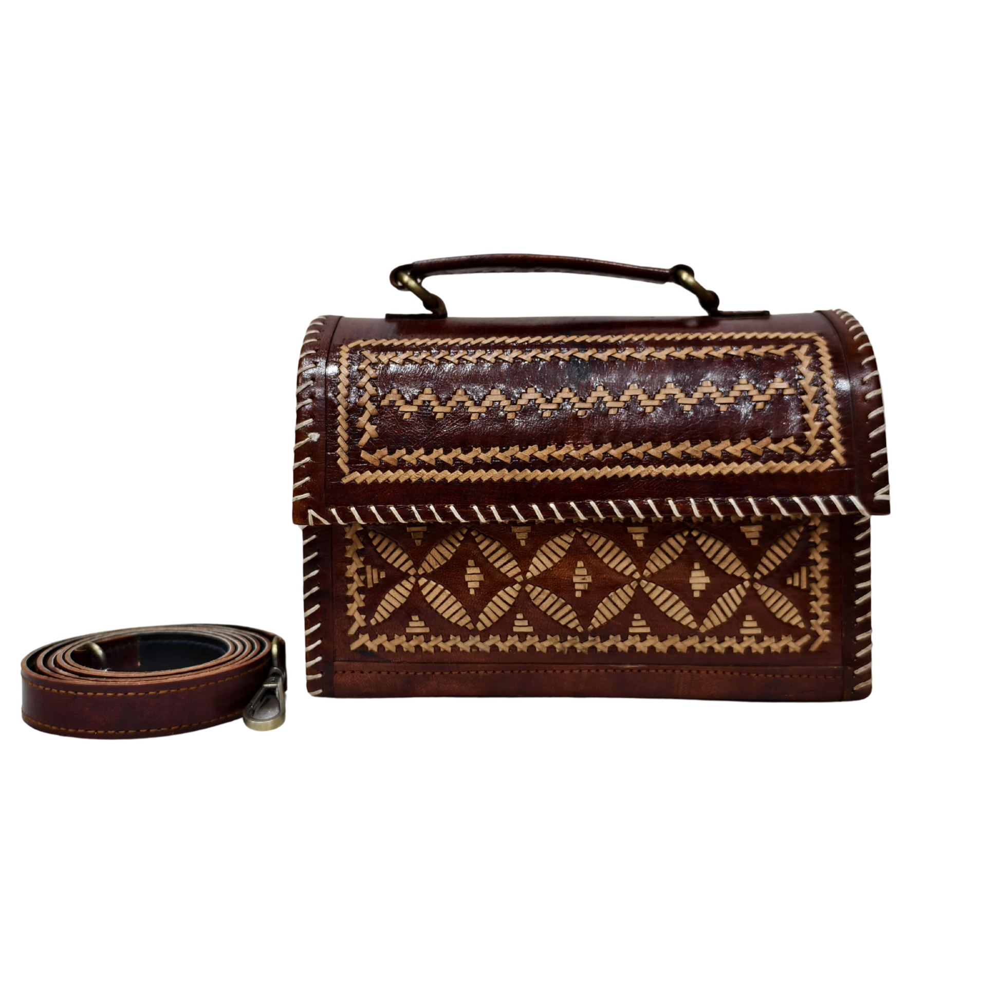 Hut Leather Bag with Dedhi Work – A Fusion of Tradition & Elegance