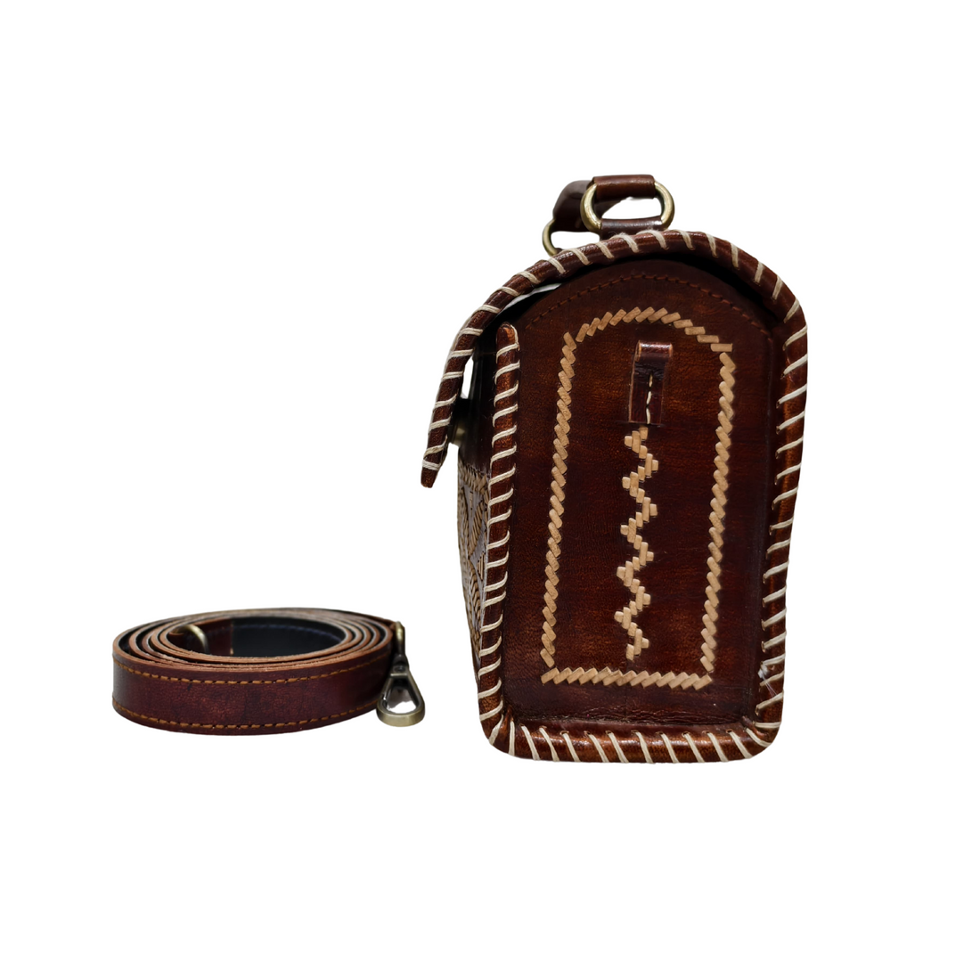 Hut Leather Bag with Dedhi Work – A Fusion of Tradition & Elegance
