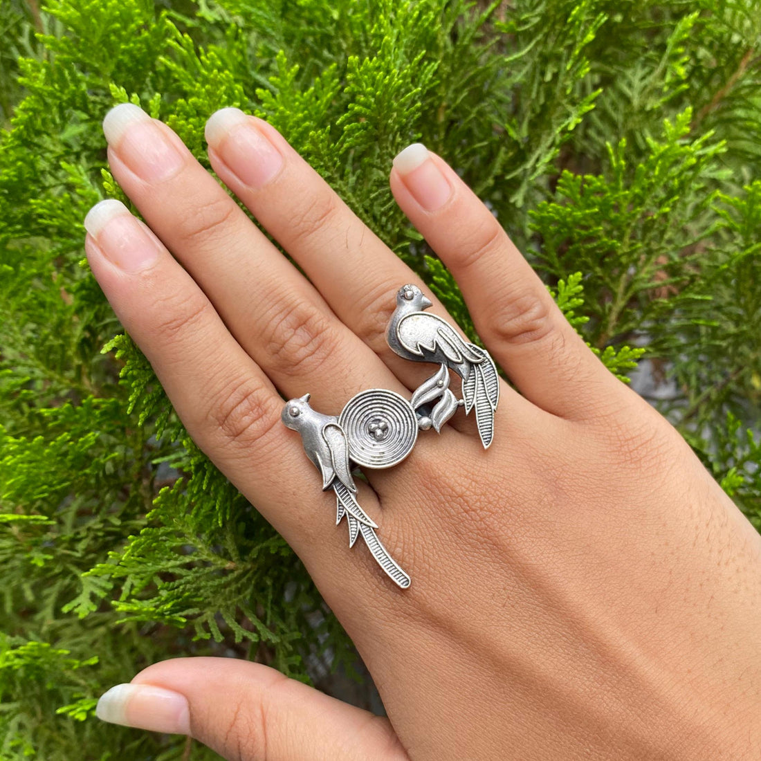 Silver Songbird Statement Ring – A Melody of Grace in Pure 925 Silver