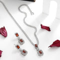 Imported American Diamond Necklace with Red Colors – A Bold Expression of Elegance and Glamour