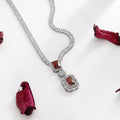 Imported American Diamond Necklace with Red Colors – A Bold Expression of Elegance and Glamour