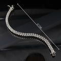 Imported American Diamond Two Line Silver Bracelet – Double the Sparkle, Timeless Elegance