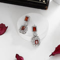 Imported American Diamond Necklace with Red Colors – A Bold Expression of Elegance and Glamour