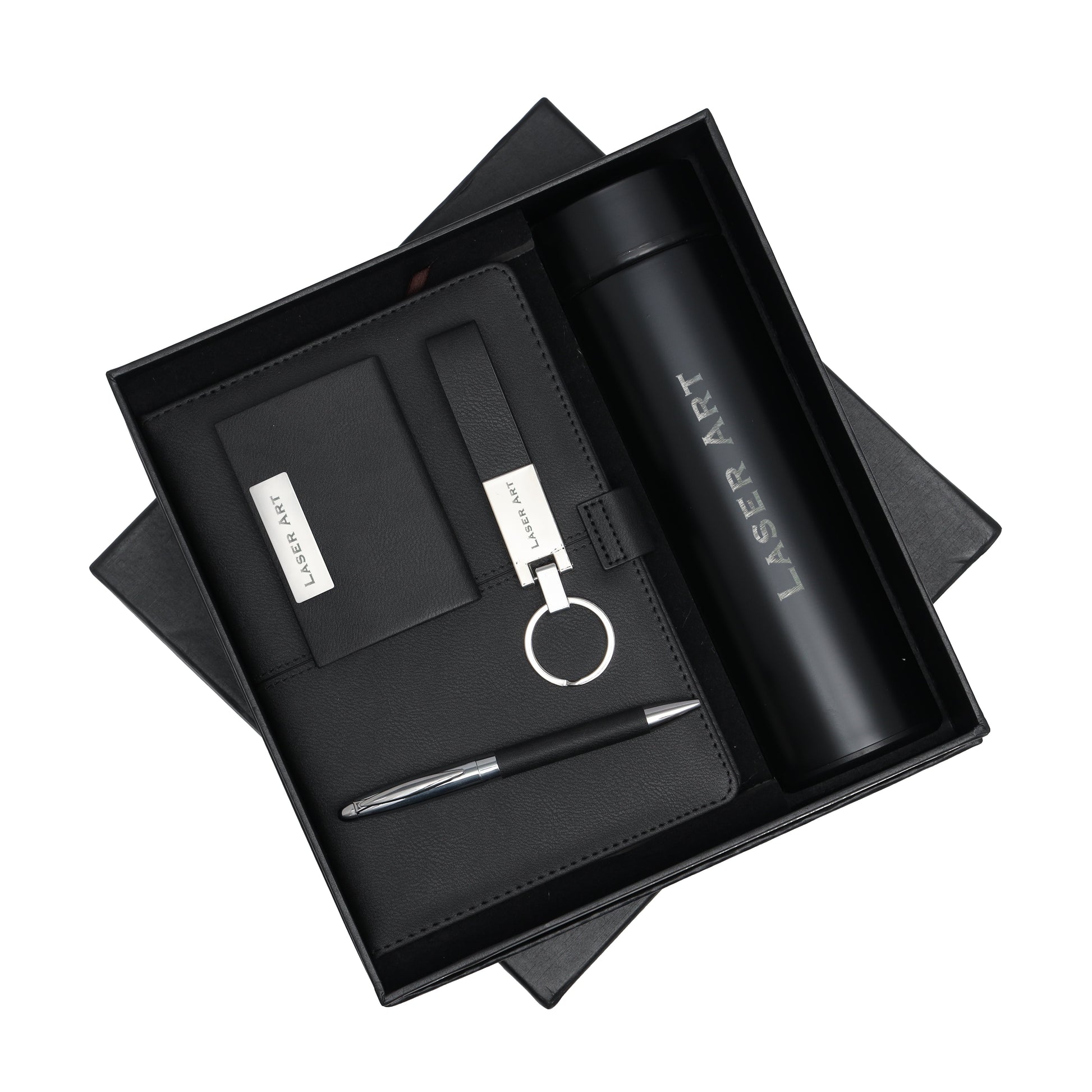 LASER ART Personalized 5-In-1 Executive Gift Set, black
